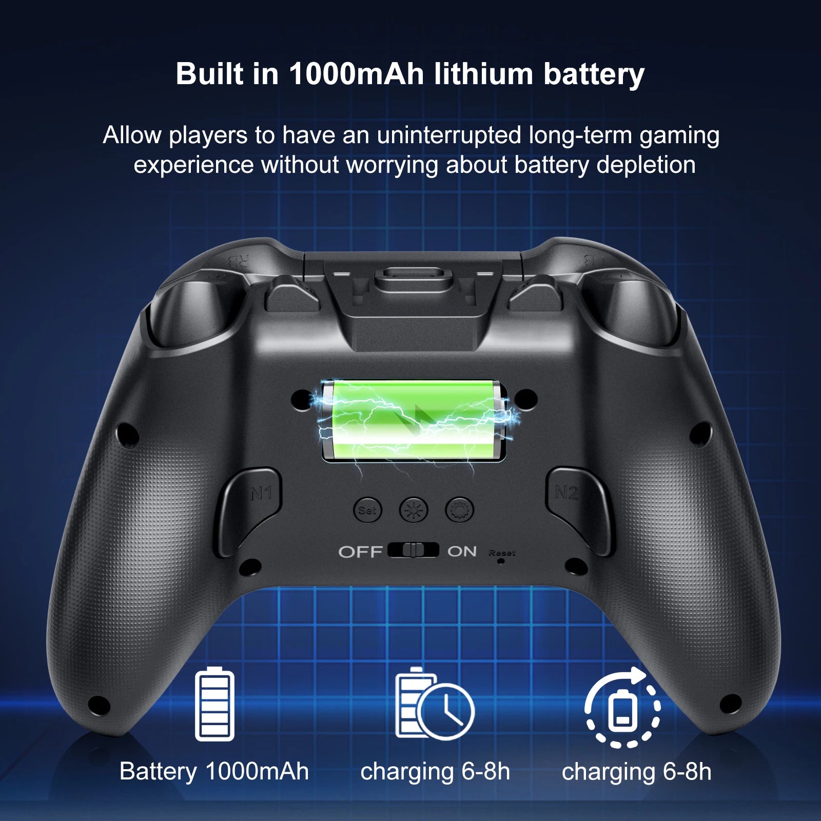 GAMINJA 6162 controlador inalámbrico de pantalla inteligente de 1,44 pulgadas para Switch P4 iOS Android PC TV doble Hall Joystick calibración luz RGB