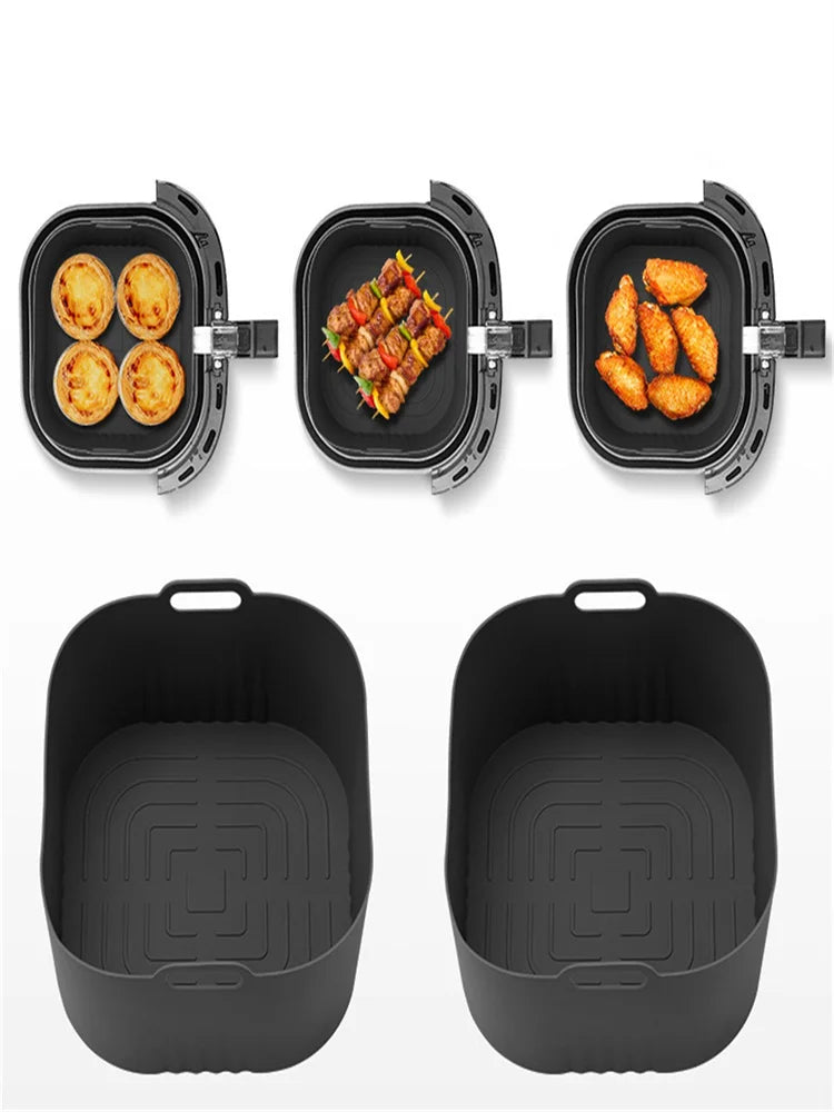 Bandeja de silicona reutilizable cuadrada para freidora de aire, molde para pan con tapete de silicona, molde para pasteles para herramientas de parrilla HD9252, HD9200 y HD9255