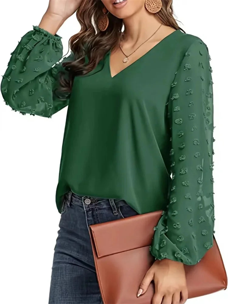 Blusa de Manga Larga Acampanada para Mujer