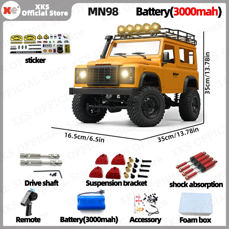 MN MN99S MN78 MN98 MN99 D90 1/12 RC coche 2,4G Control remoto 4X4 todoterreno luz LED 4WD escalada RC camión coche de juguete regalo para niño