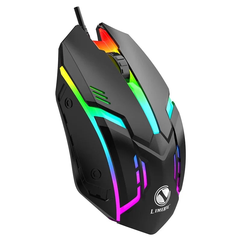 Limei S1 E deportes LED luminoso retroiluminado ratón con cable USB con cable para ordenador portátil de escritorio silencioso ratón para juegos de ordenador de oficina