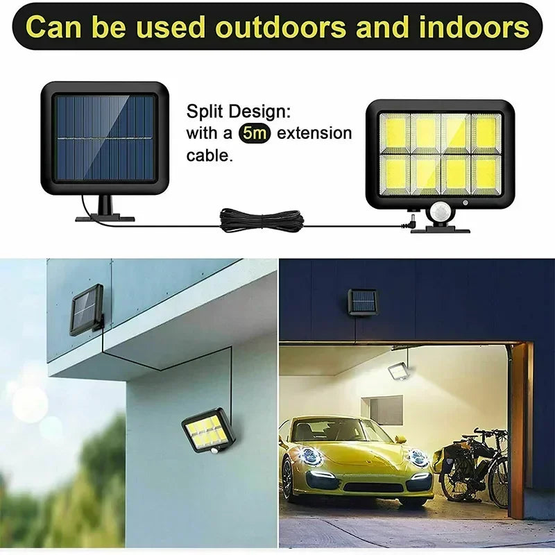 Lámpara de pared dividida con Sensor Solar, 3/2/1 Uds., 3 modos, movimiento impermeable, farolas de jardín, lámpara Solar, luz de jardín 160/120/100COB