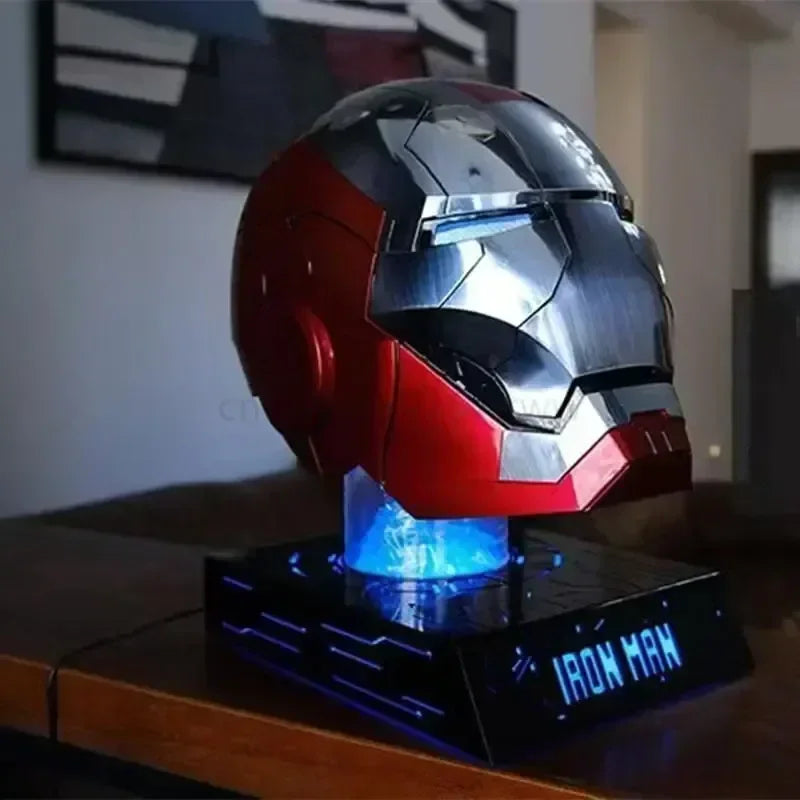 Casco de Iron Man de Marvel, Escala 1:1, MK50 MK5 MK17, con Control por Voz y Ojos Luminosos, Modelo Coleccionable para Adultos, Juguete de Navidad
