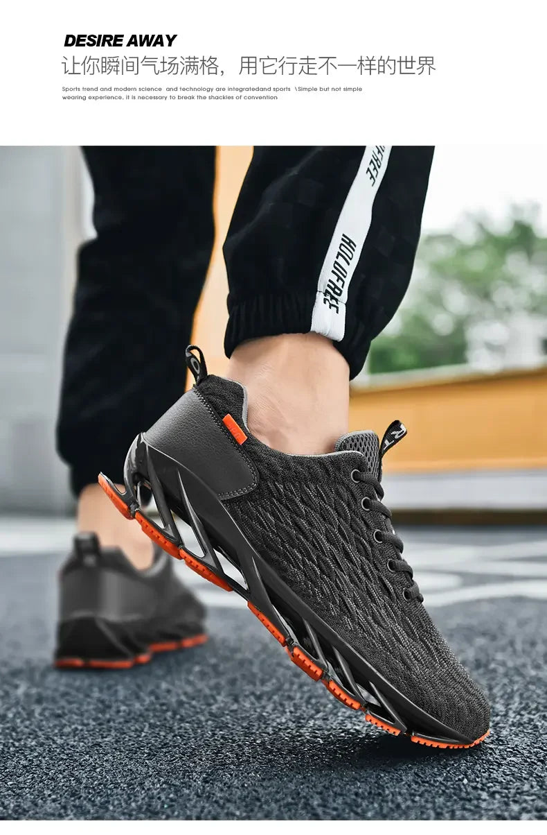 Zapatillas deportivas transpirables de malla unisex con suela cuchilla