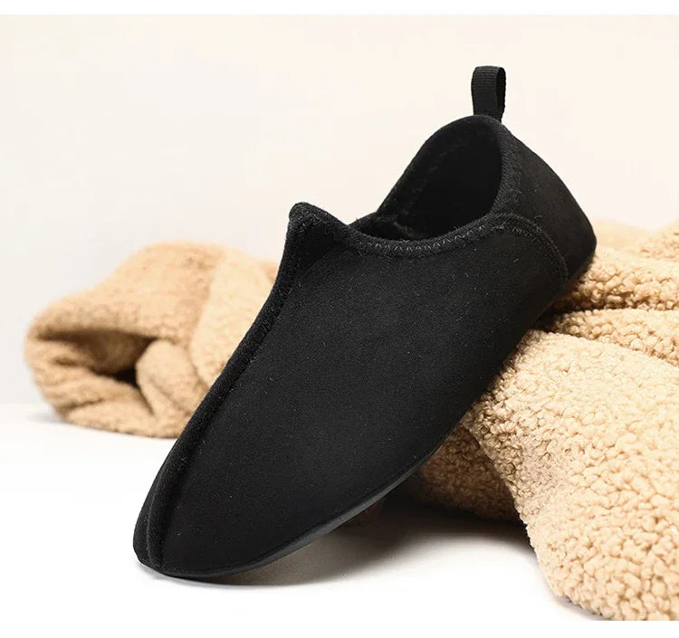 YRZL zapatos de algodón de invierno para hombre, zapatillas ligeras sin cordones cálidas, mocasines de algodón de felpa para dormitorio y hogar, zapatos cálidos de invierno Unisex