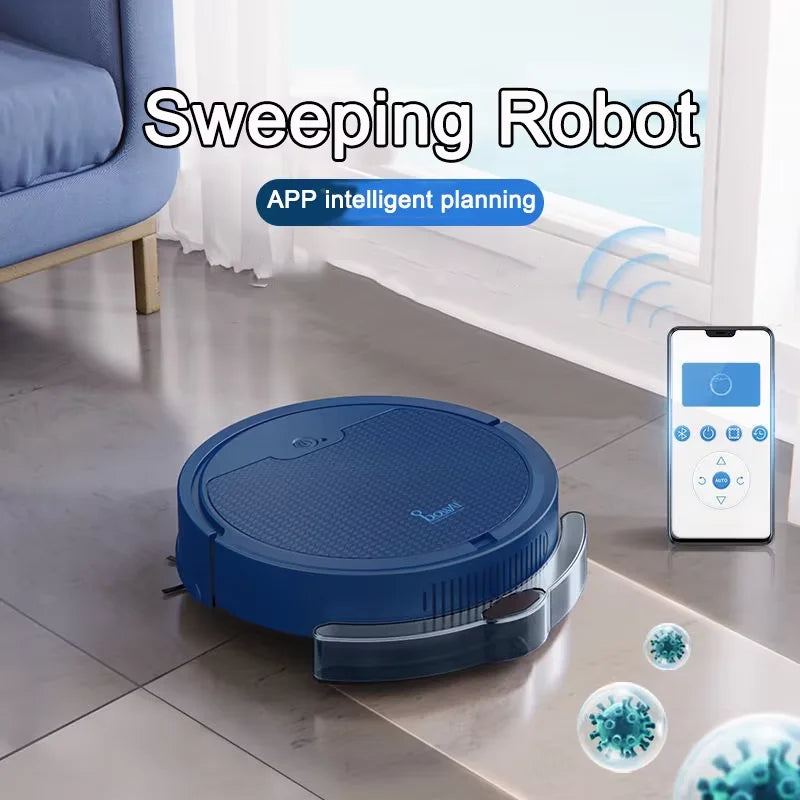 Aspiradora Inalámbrica 3 en 1, Robot de Barrido y Fregado Inteligente