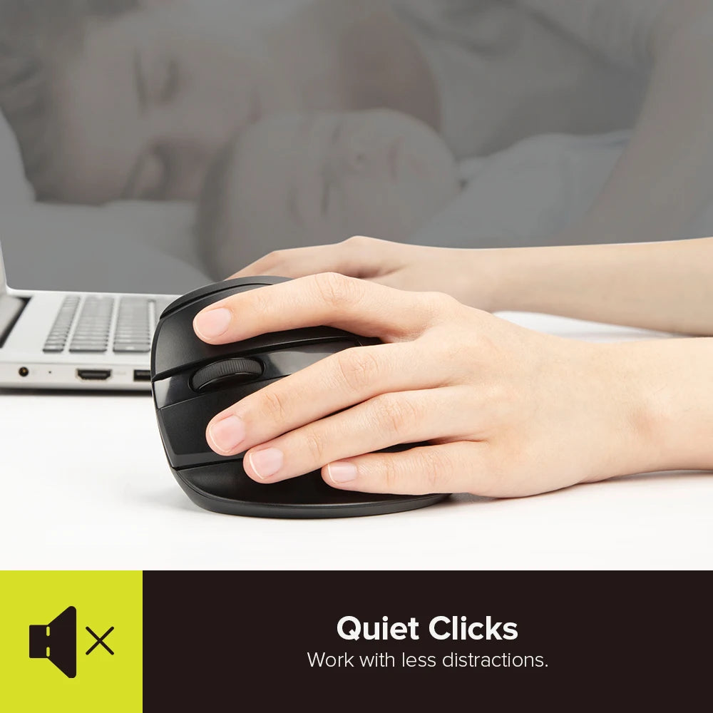 Delux M618ZD Ratón Vertical inalámbrico ergonómico de mano izquierda Bluetooth 2,4 GHz recargable silencioso clic ratones para oficina mano pequeña