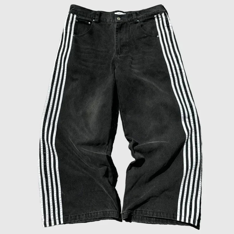 Pantalones Vaqueros Holgados Vintage de Pierna Ancha Y2K para Mujer