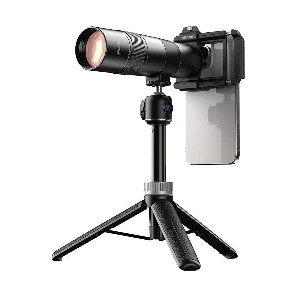 Lente Teleobjetivo Monocular APEXEL 30x para Smartphone con Trípode