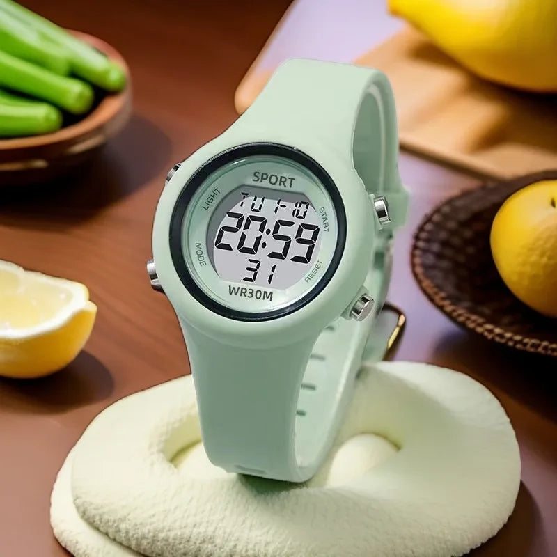 Reloj infantil con orejas de gato y pulsera, reloj digital impermeable, reloj deportivo electrónico LED para niñas, niños, estudiantes, regalo para niños