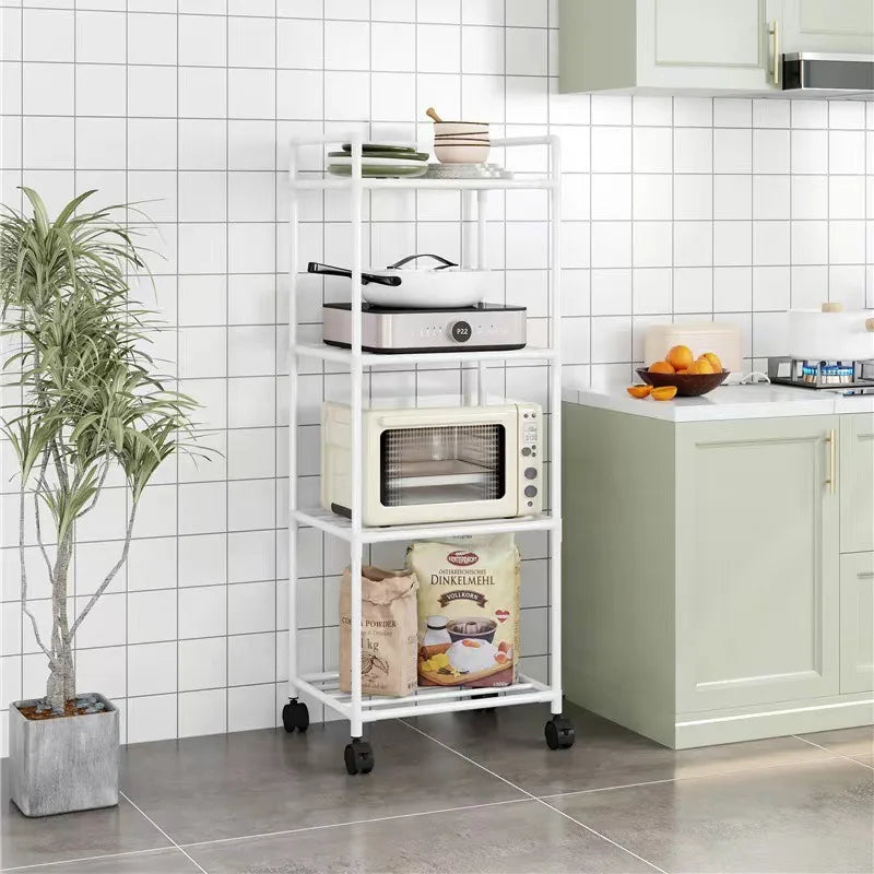 Estante de almacenamiento multicapa para cocina, móvil y montable en pared