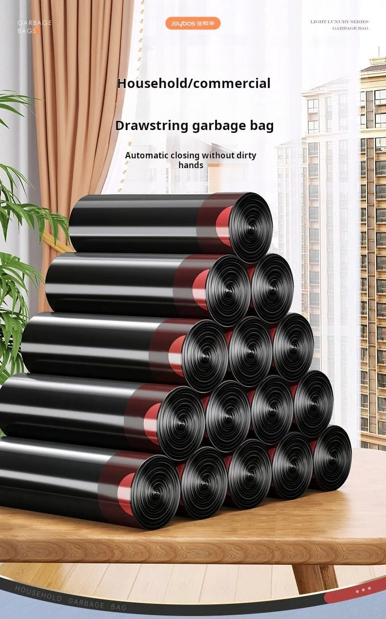 Bolsas de basura con cordón JOYBOS negras 45x50 cm, 75/150/300 unidades