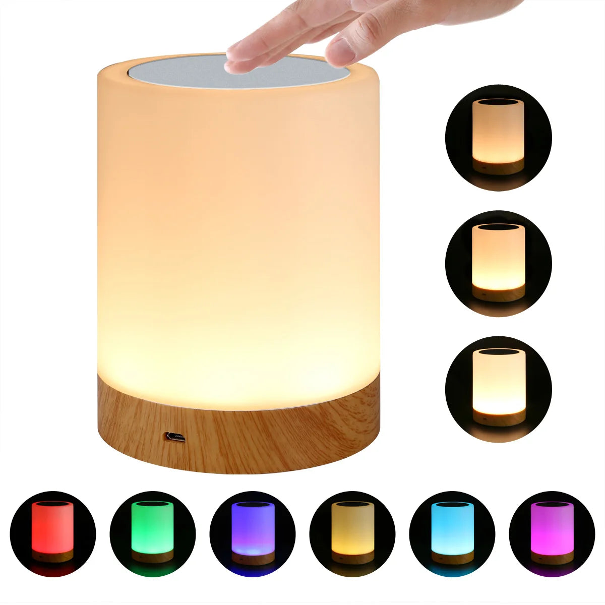 Lámpara de Mesa Táctil RGB Recargable USB Nocturna