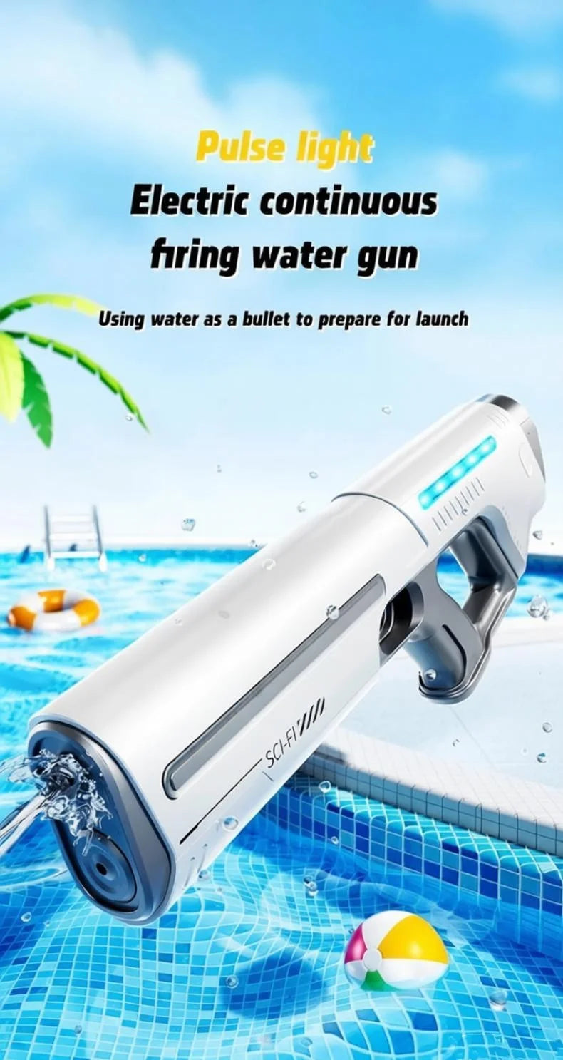 Pistola de Agua Eléctrica para Adultos, Potente Pistola de Agua Automática con Succión, Regalo de Verano, Juego para Playa, Piscina, Jardín, Diversión al Aire Libre