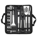 LMETJMA Juego de accesorios para parrilla de barbacoa, kit de utensilios de acero inoxidable para barbacoa con estuche, kit de utensilios prácticos portátiles para parrilla