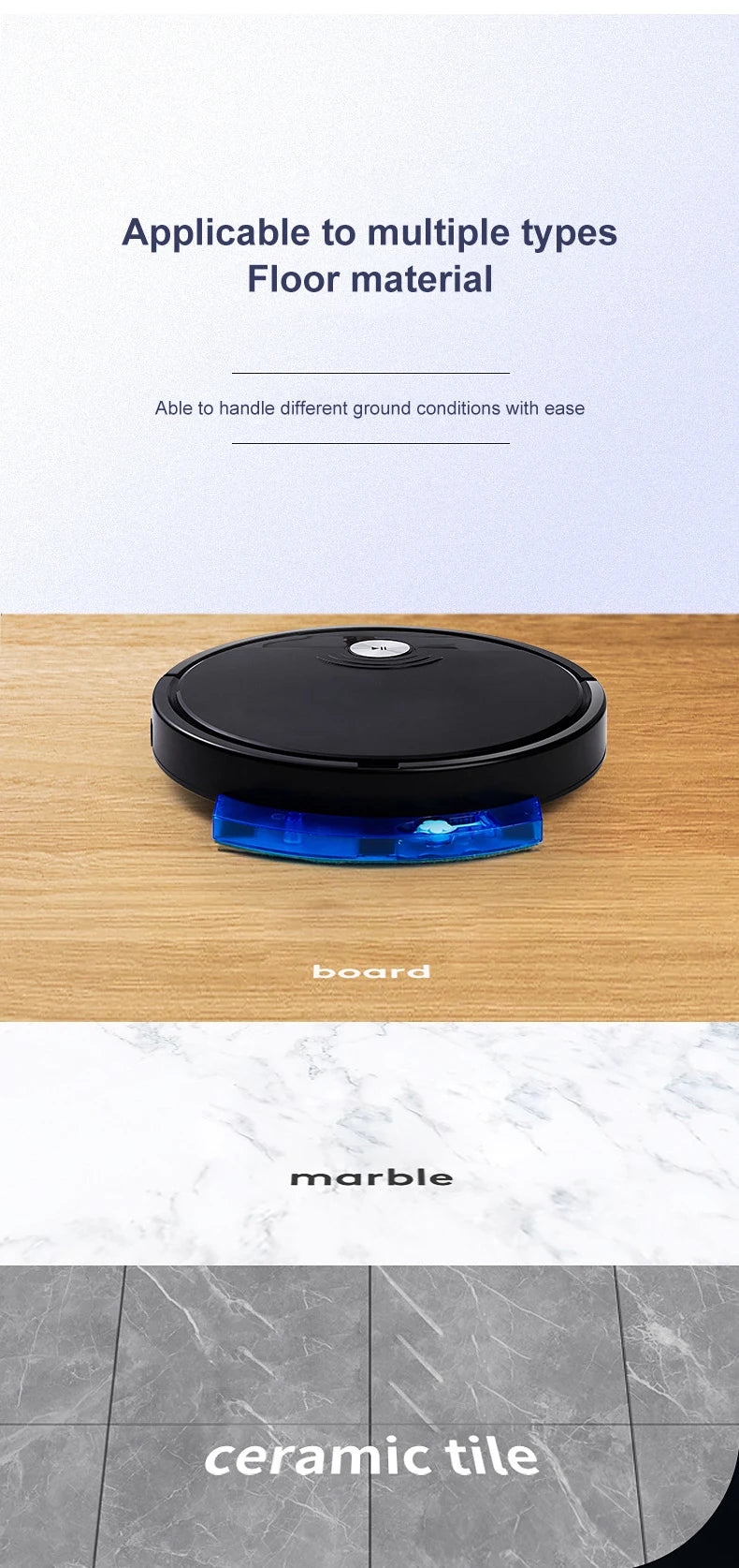 Robot Aspirador 3 en 1, 2800Pa, Control Remoto y App, Barrido Húmedo y Seco