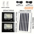 Reflector solar LED 400W 2 cabezales para jardín impermeable IP65