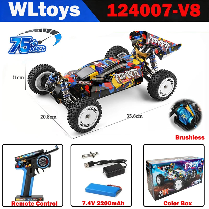 WLtoys 1/12 Autos RC 124017 124007 124016 124020 2.4G de Alta Velocidad   Coche de Carreras a Control Remoto sin Escobillas 4WD 75km/h, Juguete para Niños, Regalo