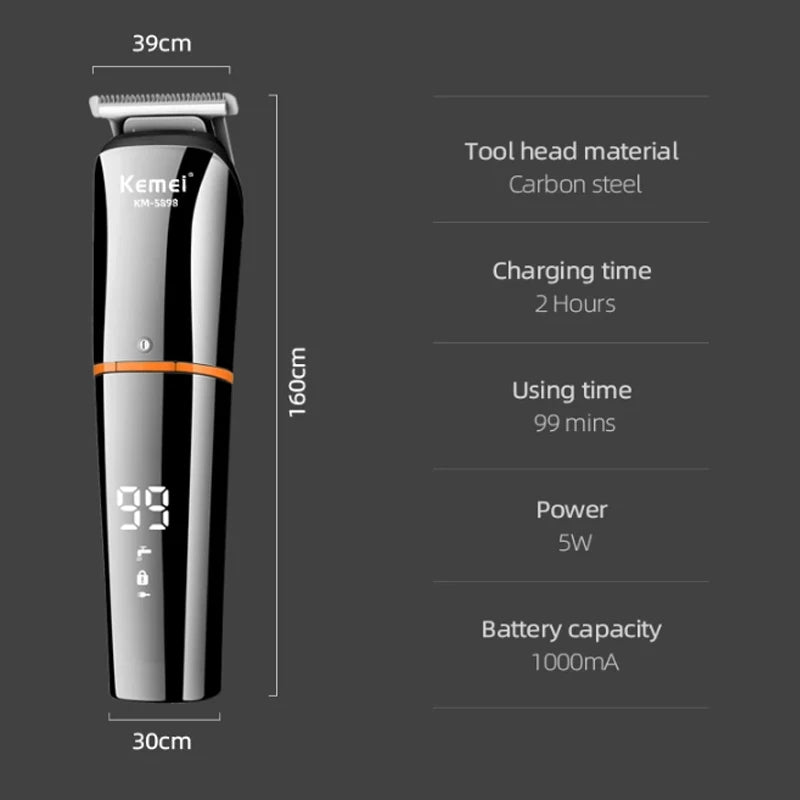 Kemei Kit de Aseo 5 en 1 para Hombre KM-5898