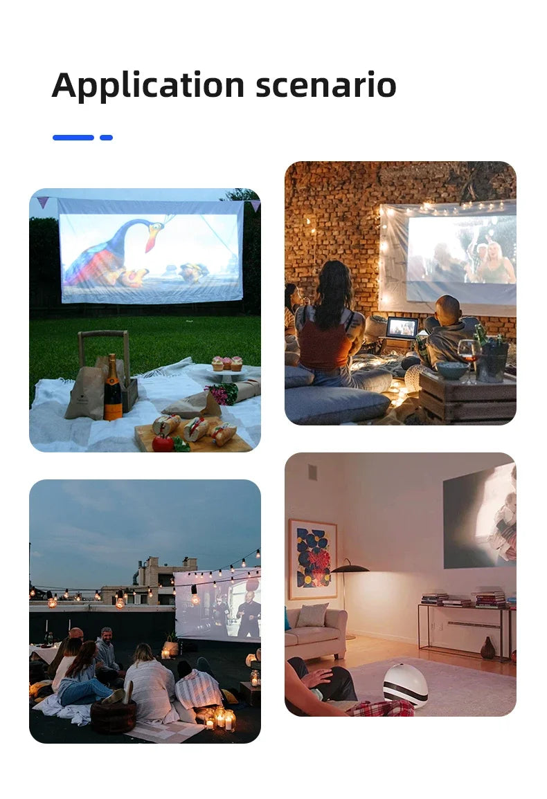 Pantalla de proyector LEJIADA de 60-150 pulgadas, trituración de leche blanca, fondo negro, diseño sin arrugas, pantalla de proyección suave para interiores y exteriores