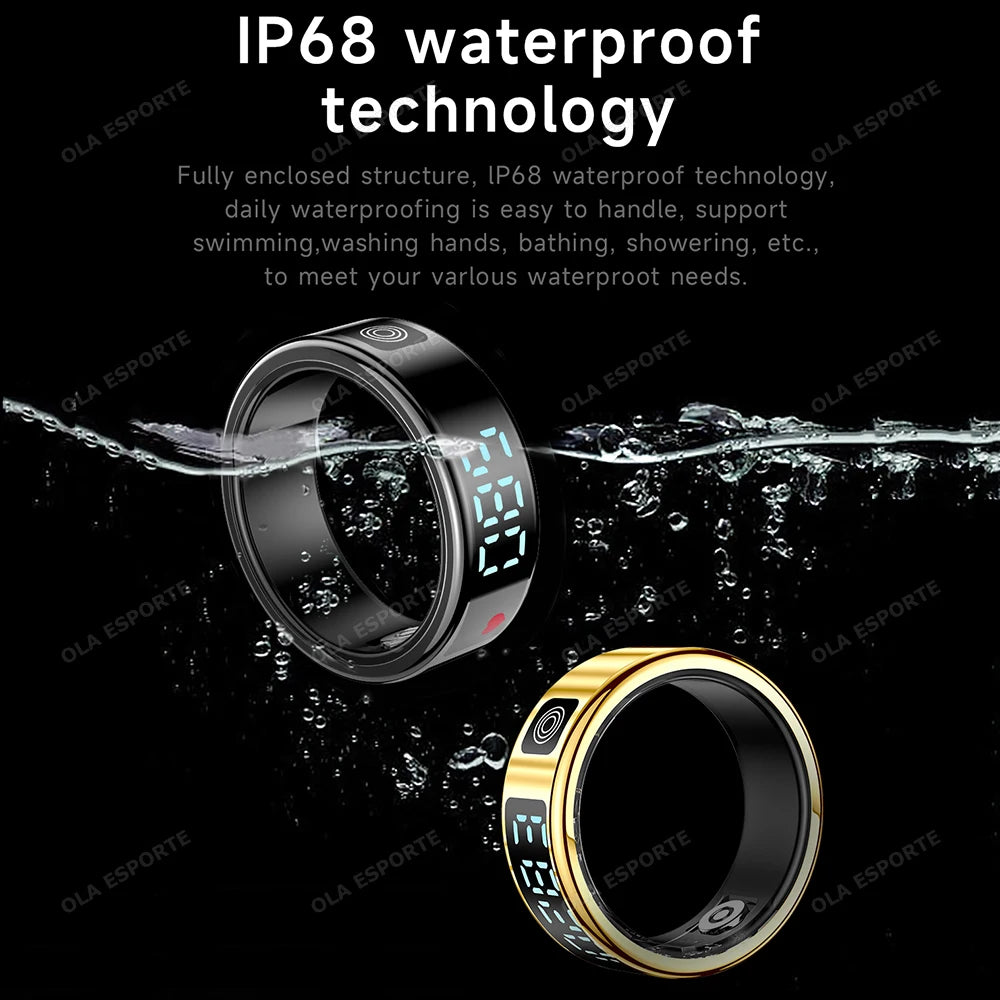 Nuevo Anillo Inteligente 2026 con Pantalla, Gestos, Video, Resistencia al Agua 5ATM, Cámara Remota, Monitoreo de Presión Arterial para Hombres y Mujeres