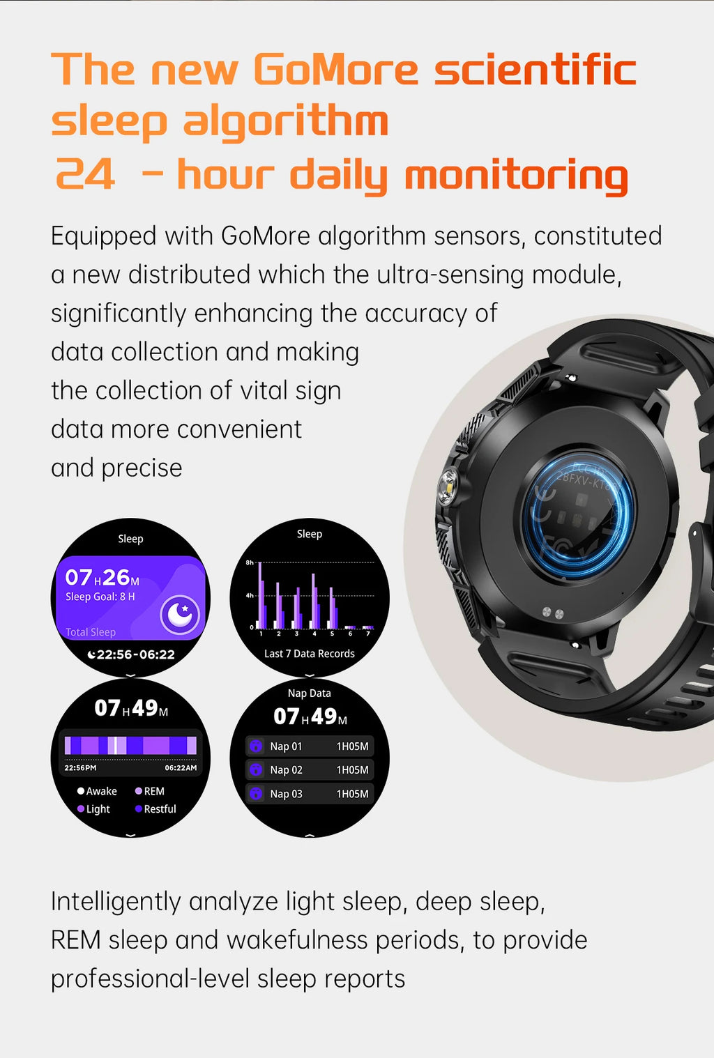 LIGE Reloj Inteligente Exterior 1100mAh Brújula