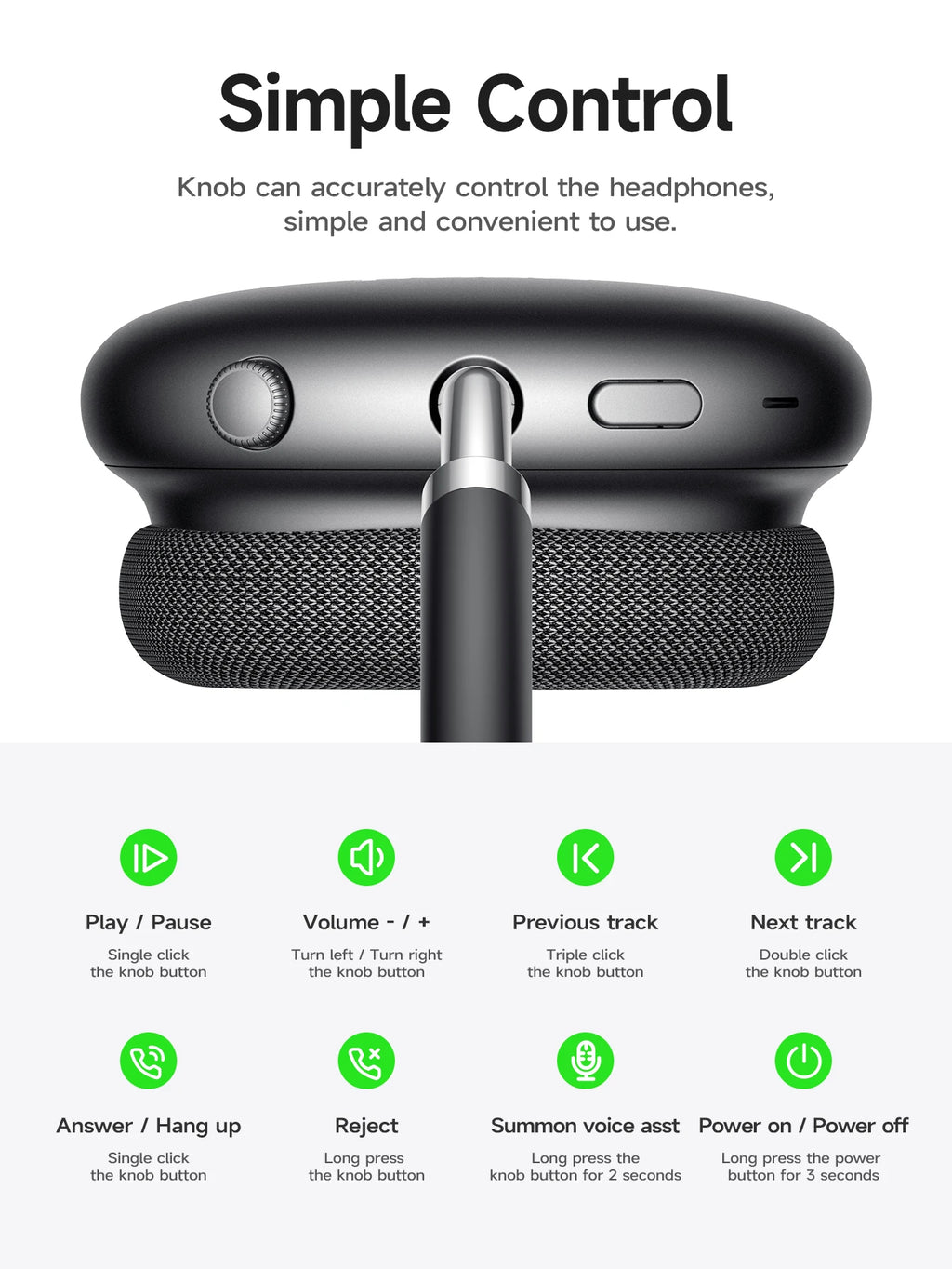 Auriculares HOCO W55 Plus con cancelación de ruido ANC, Bluetooth 5.4, inalámbricos, deportivos, supraaurales, para teléfonos inteligentes, modo AUX.