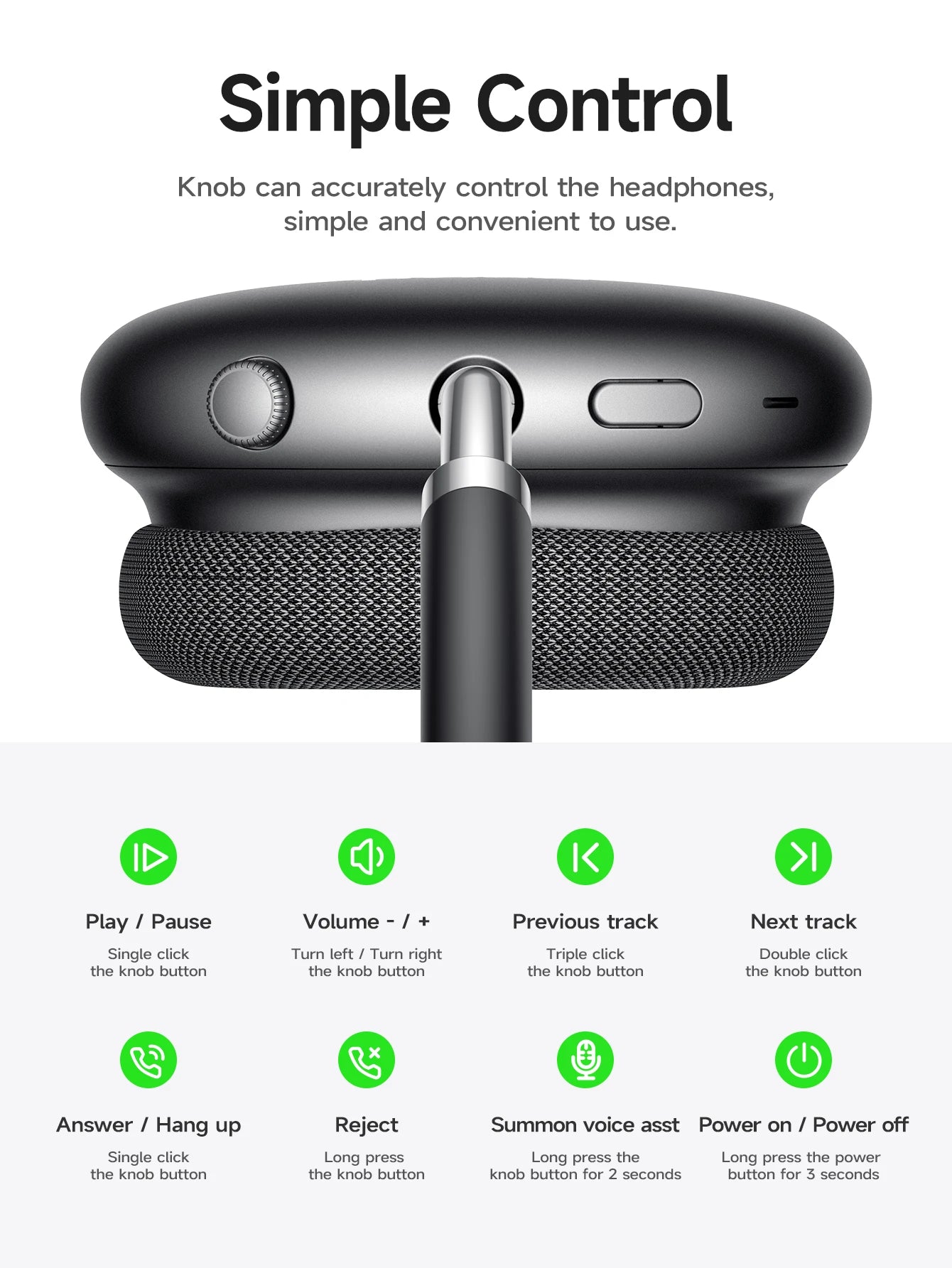 Auriculares HOCO W55 Plus con cancelación de ruido ANC, Bluetooth 5.4, inalámbricos, deportivos, supraaurales, para teléfonos inteligentes, modo AUX.