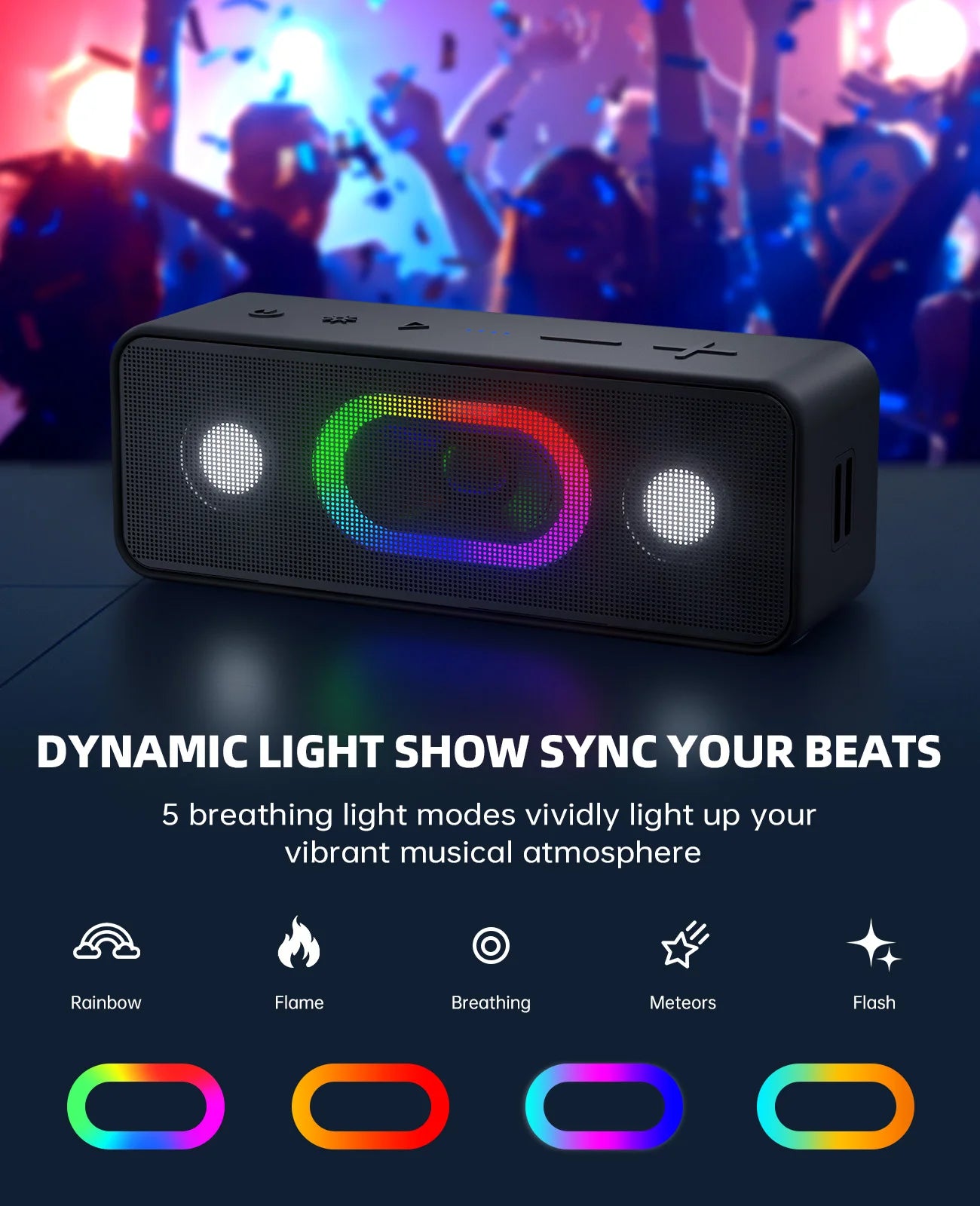 Ortizan S11 Altavoz Bluetooth portátil con luces Altavoces de computadora Bluetooth para escritorio, altavoces para juegos para PC, computadora portátil, tableta