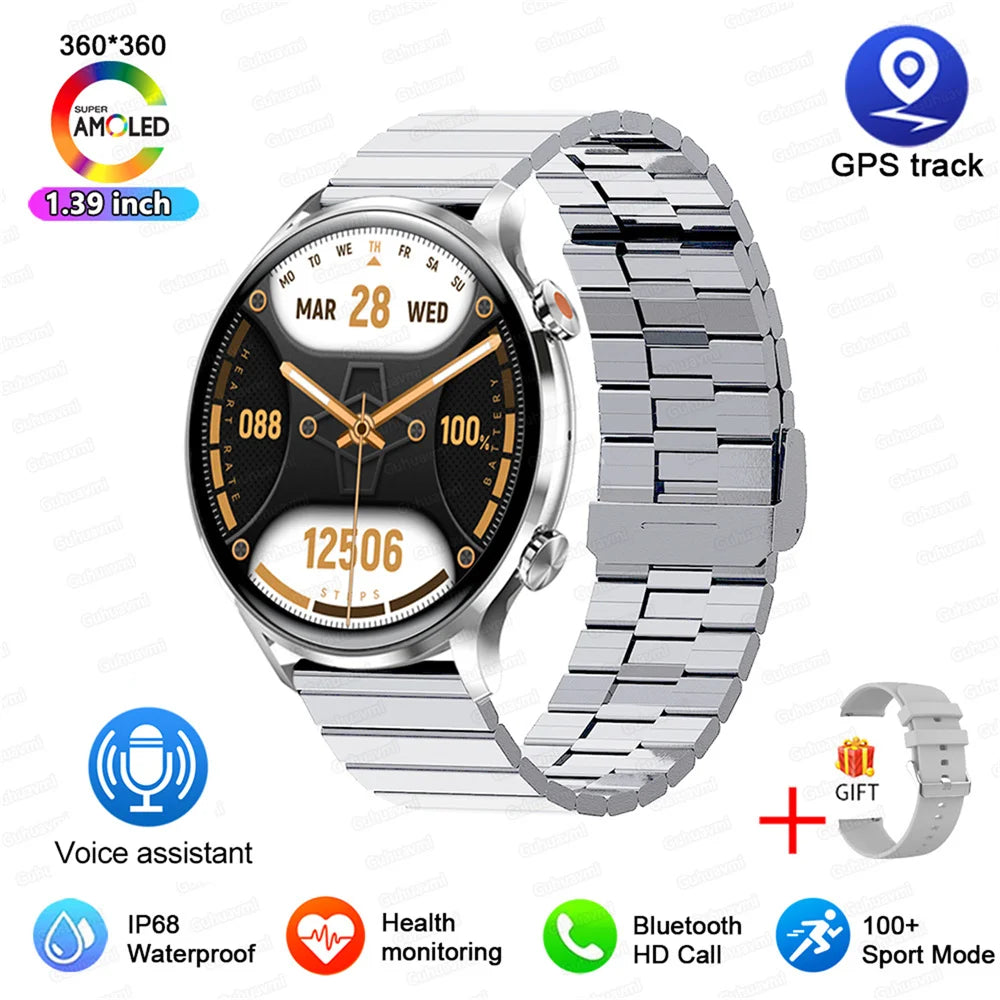 Reloj Inteligente 2026 para Mujer, Pantalla AMOLED HD, Siempre Encendida, Llamadas Bluetooth, Resistente al Agua IP68, GPS, Reloj Inteligente para Hombre, Compatible con Android e iOS