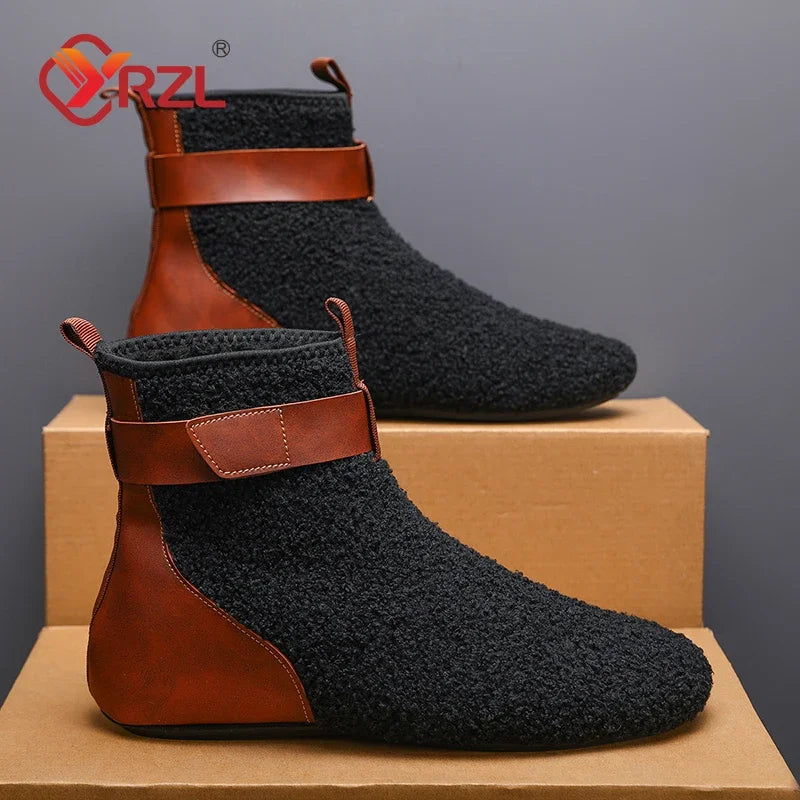 YRZL, zapatos para hombre, botas de invierno para hombre, zapatillas cálidas para hombre, zapatos planos suaves antideslizantes, zapatos casuales para hombre, cómodas zapatillas de interior para el hogar para hombre