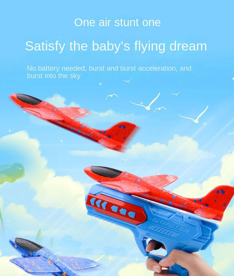 Avión de eyección al aire libre para niños, juguetes de espuma, aviones oy gun, juegos al aire libre para padres e hijos, juguetes, regalos para niños, juguete volador