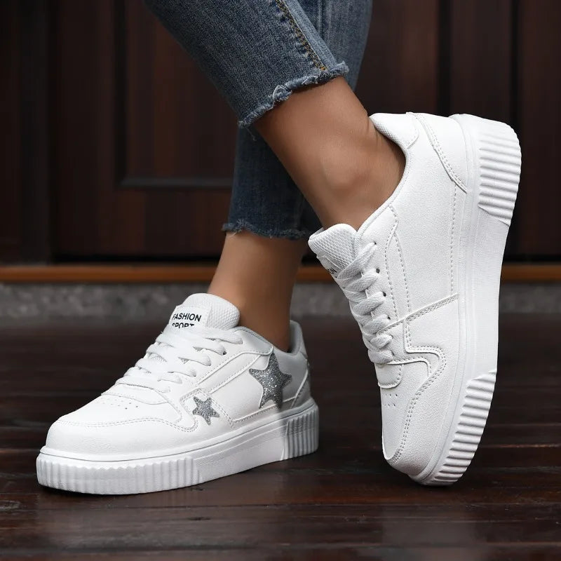 YRZL Zapatillas de deporte informales blancas para hombres y mujeres, zapatos cómodos de cuero PU para caminar, zapatos de Skate ligeros e impermeables, calzado deportivo