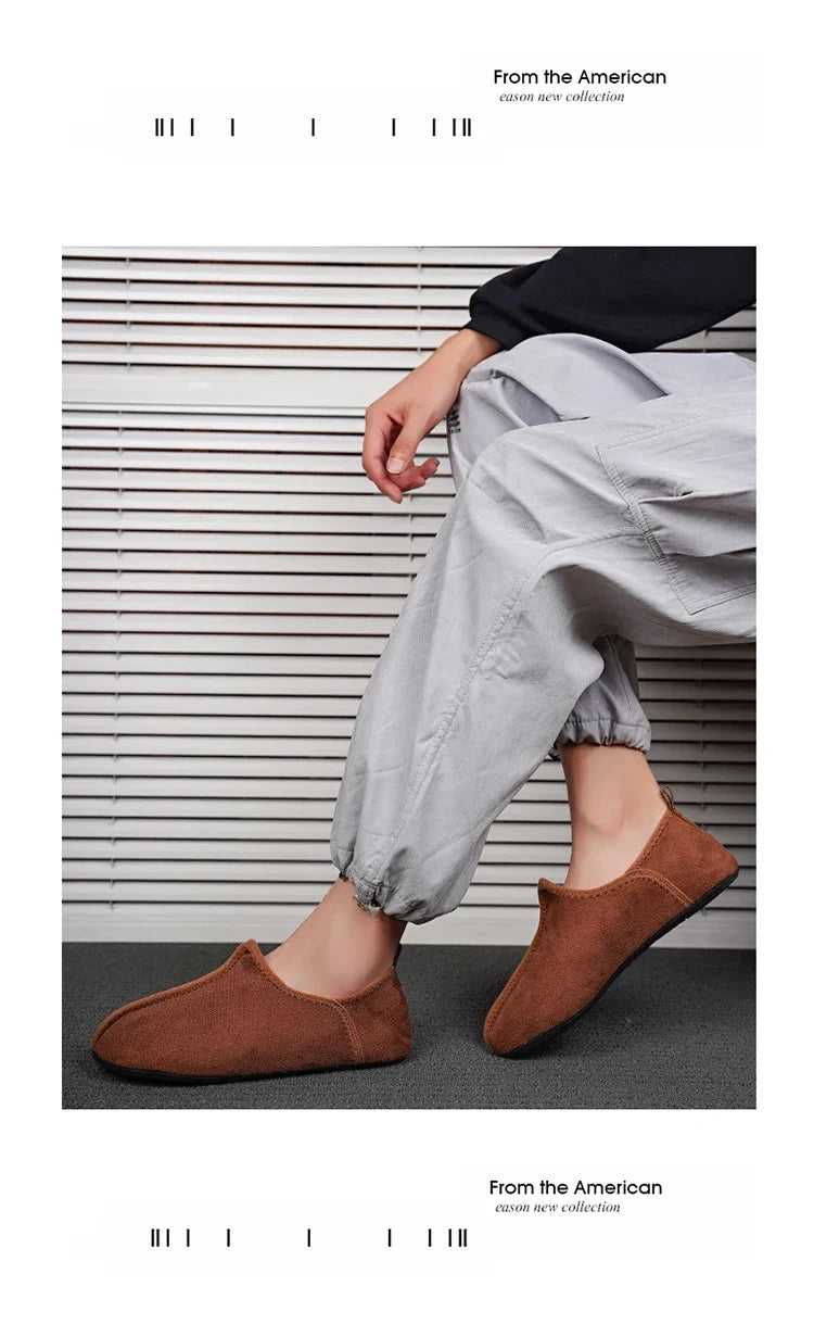 YRZL zapatos de algodón de invierno para hombre, zapatillas ligeras sin cordones cálidas, mocasines de algodón de felpa para dormitorio y hogar, zapatos cálidos de invierno Unisex