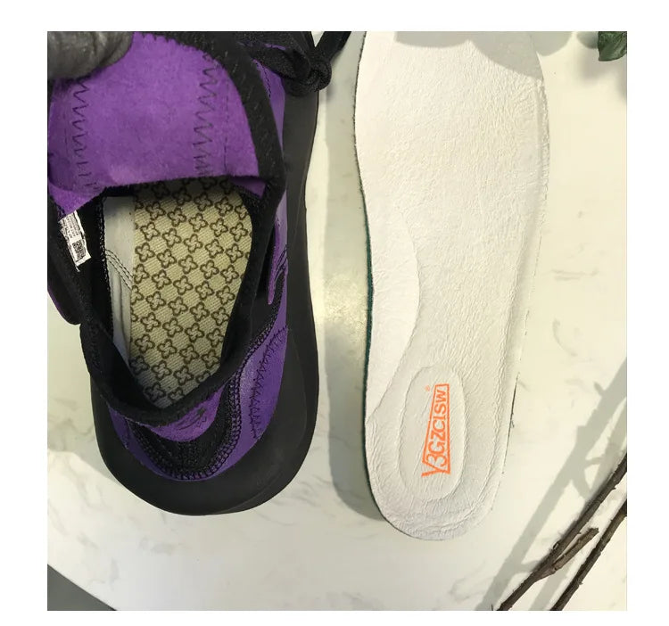 Zapatillas de Deporte con Suela Gruesa para Hombre y Mujer, Estilo Dad Shoes, Color Morado Intenso Black Knight, de Moda, de Caña Alta