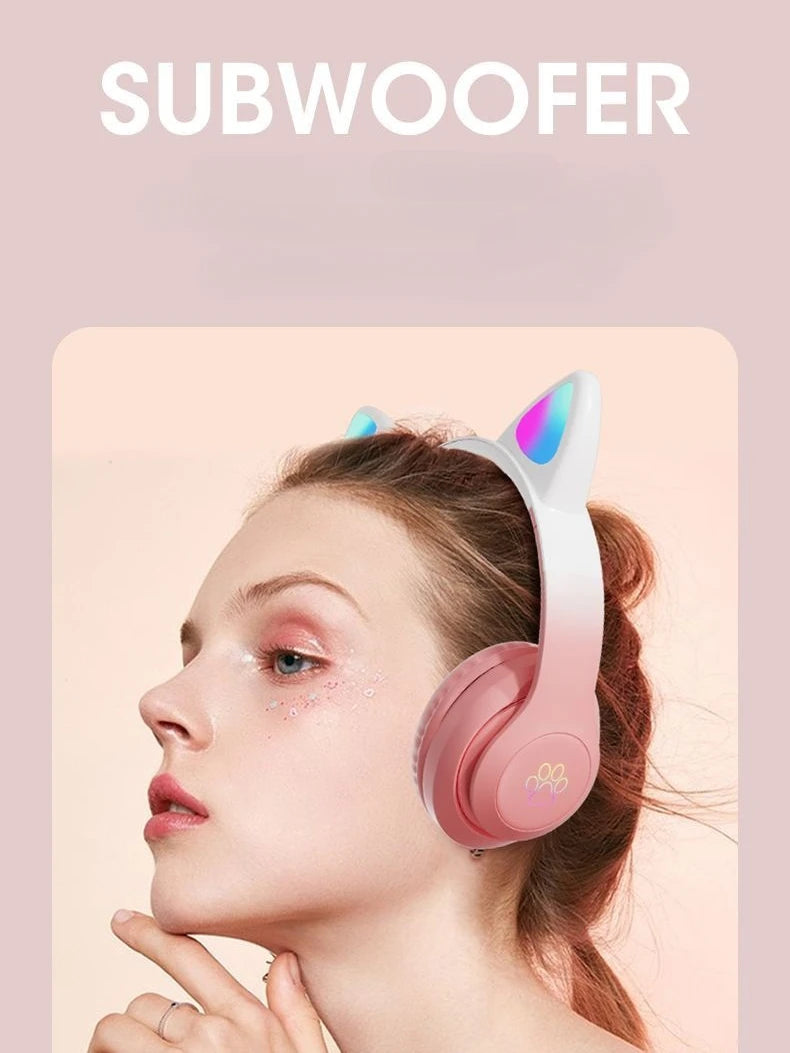 Auriculares Gaming Bluetooth LED Oreja de Gato