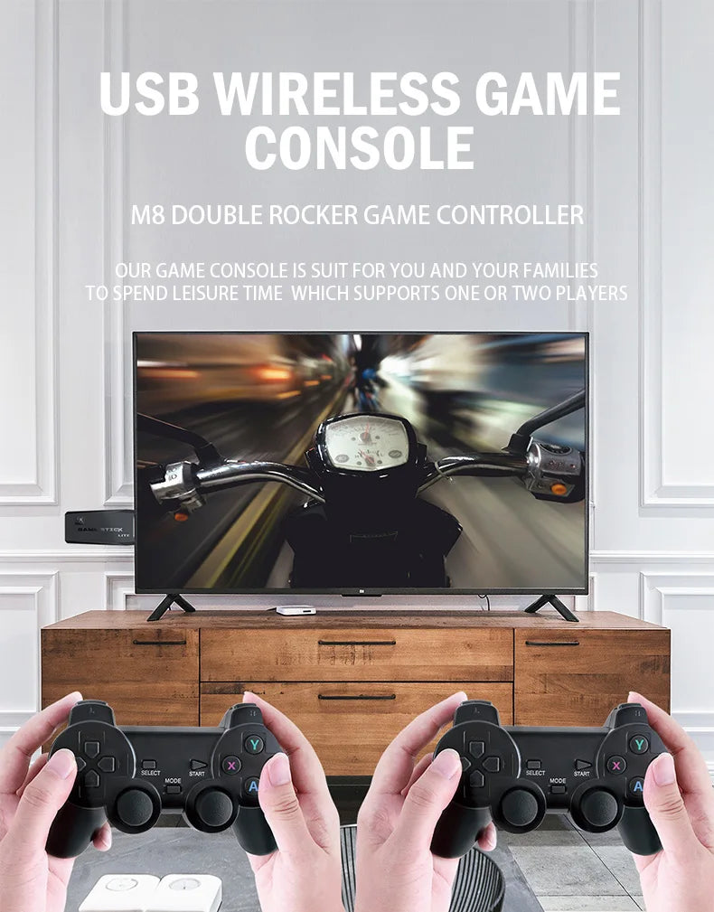 Consola de Videojuegos Retro M8 Small Box Game Stick 4K HD, 64GB, 20000 Juegos Clásicos