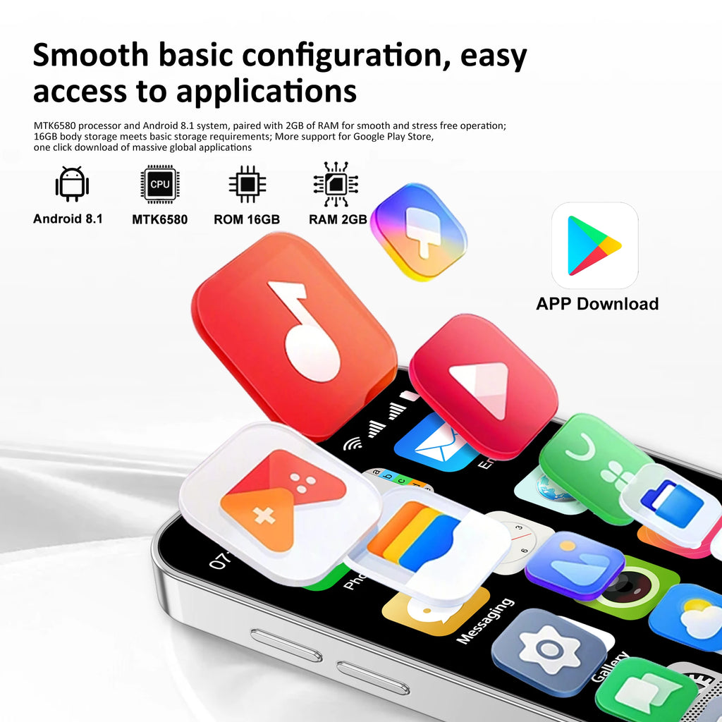 SERVO 18SE Mini Smartphone, pantalla HD de 3,0 pulgadas, 3G WCDMA, 2GB + 16GB, GPS Android, teléfono móvil pequeño, modo de reposo Dual SIM, Play Store