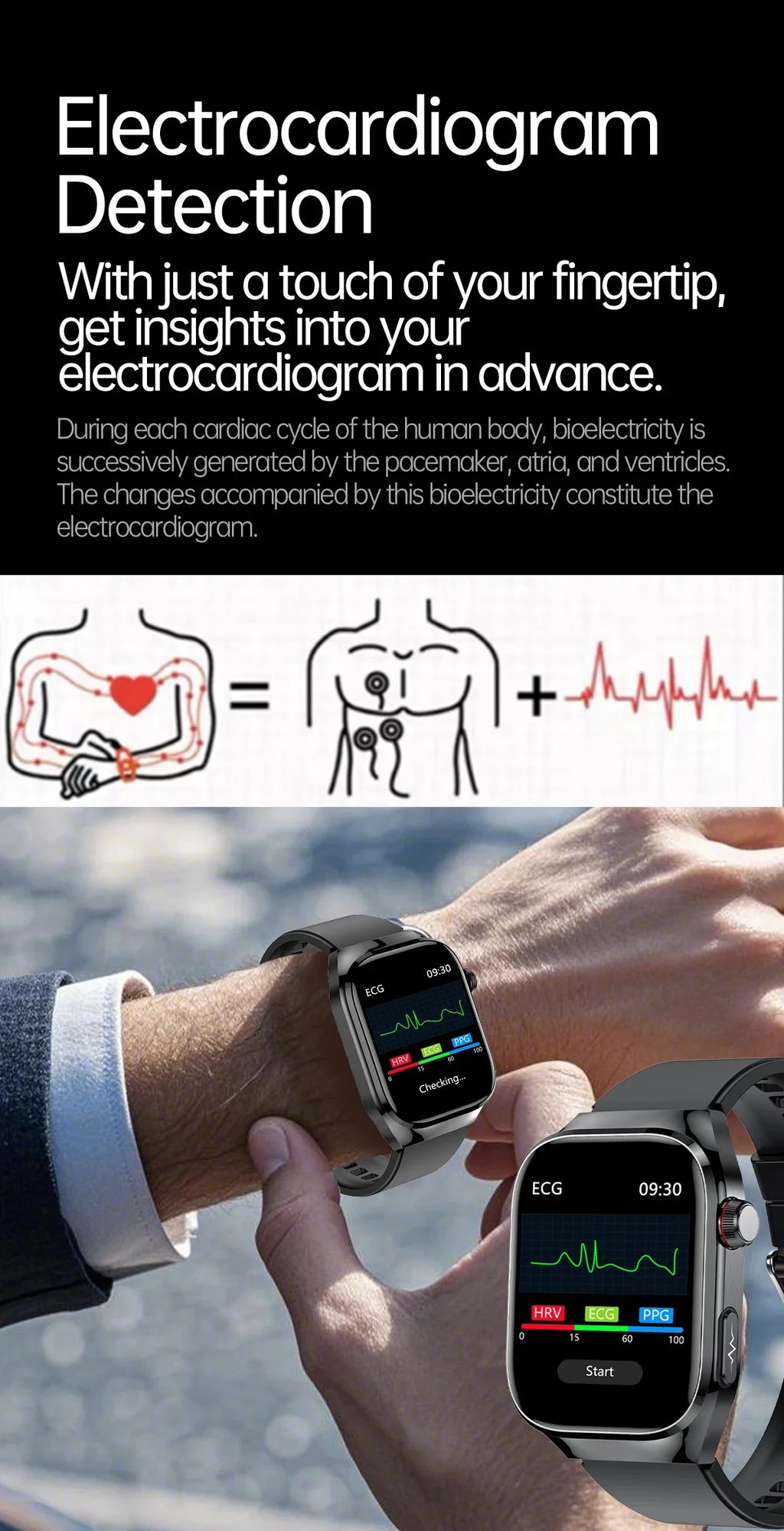 Reloj Inteligente Enfermería ECG+PPG Presión
