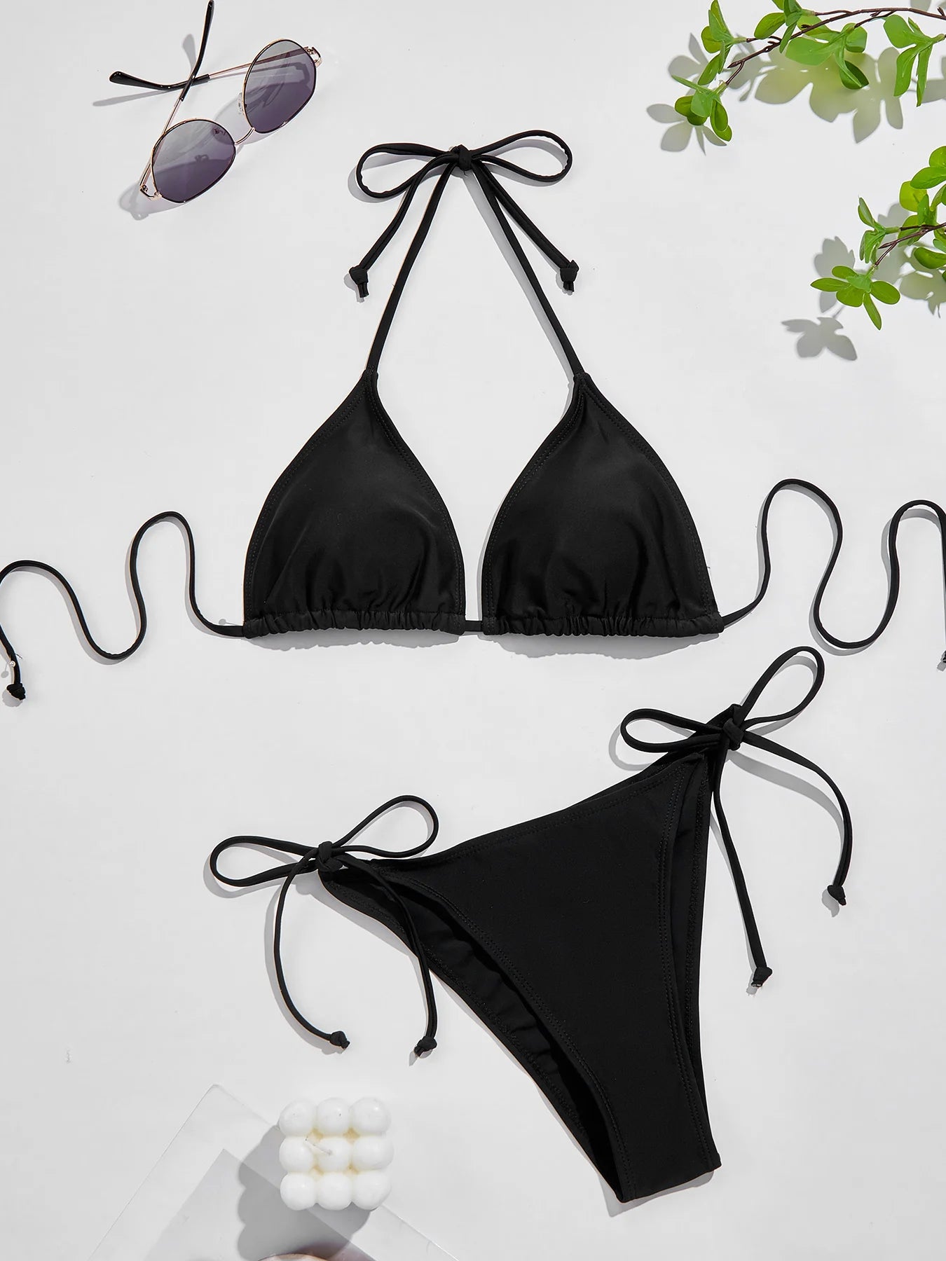 Conjunto de Bikini de 2 Piezas para Mujer, Diseño sin Tirantes y Espalda Descubierta, Traje de Baño Rojo, Sexy, Color Sólido, Resistente a las Arrugas, para Damas