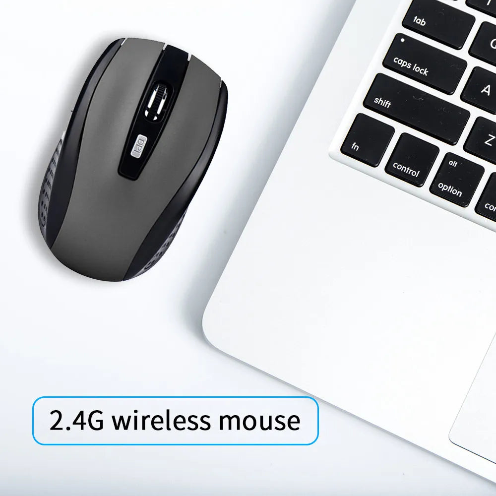 Ratón inalámbrico silencioso 2,4G, ratón óptico portátil para oficina, niveles de DPI ajustables para Notebook, PC, portátil, MacBook