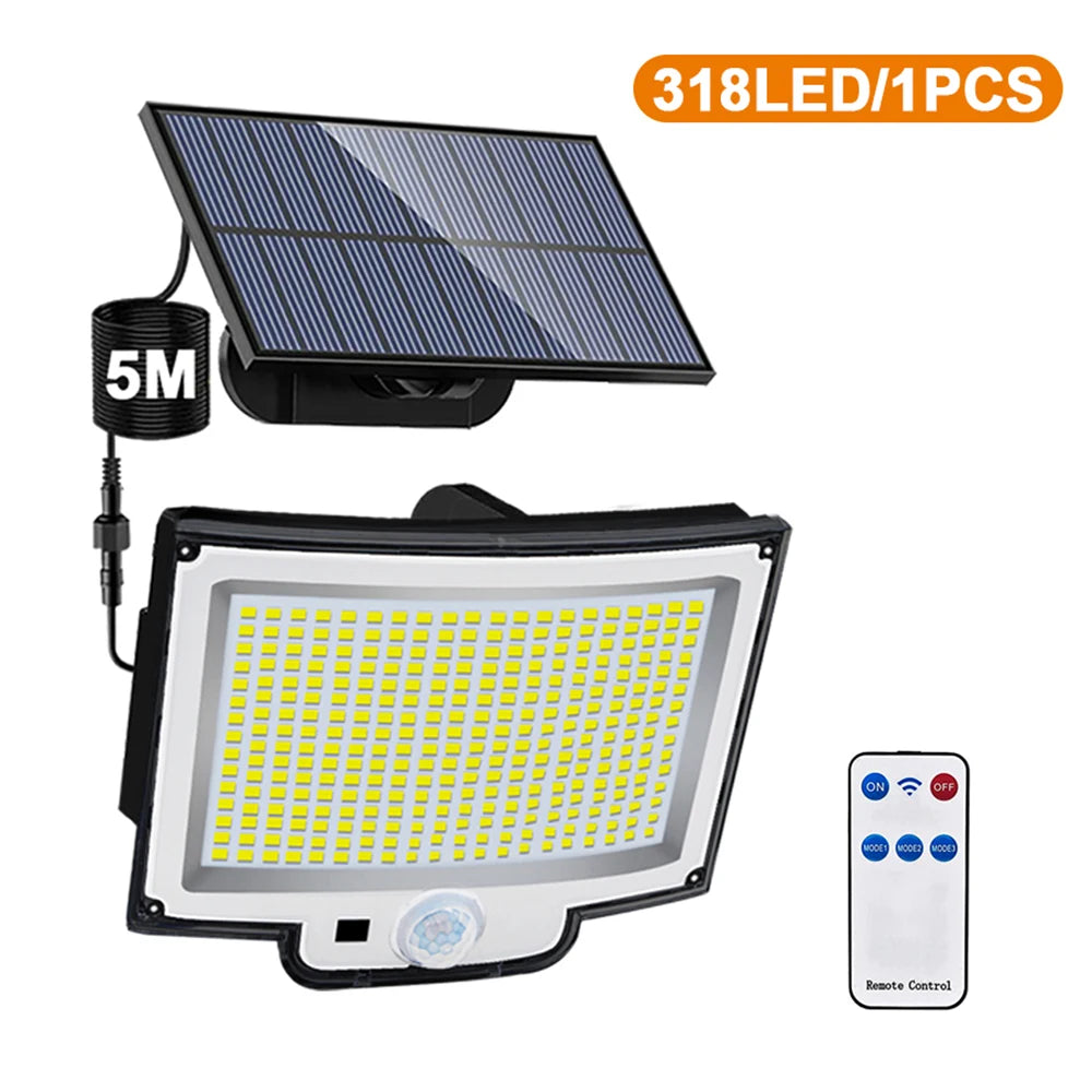 Luz Solar LED con Sensor de Movimiento 234/318/348 LEDs IP65