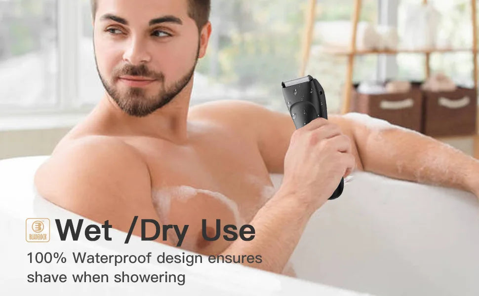    Recortadora de vello corporal para hombres, afeitadora recargable para barba, depiladora de pecho, axilas e ingle