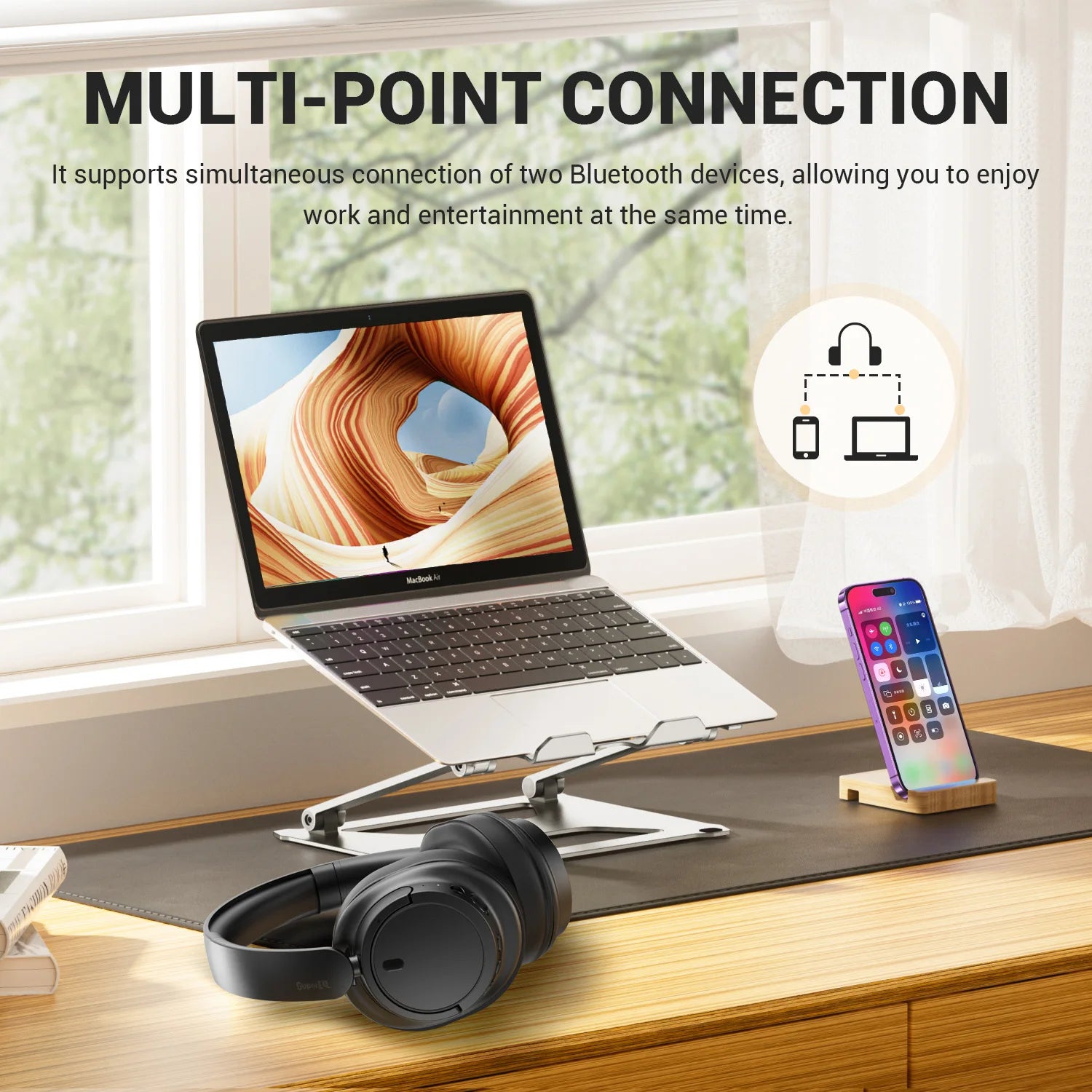 Oneodio Auriculares Bluetooth 5.3 Plegables 90H