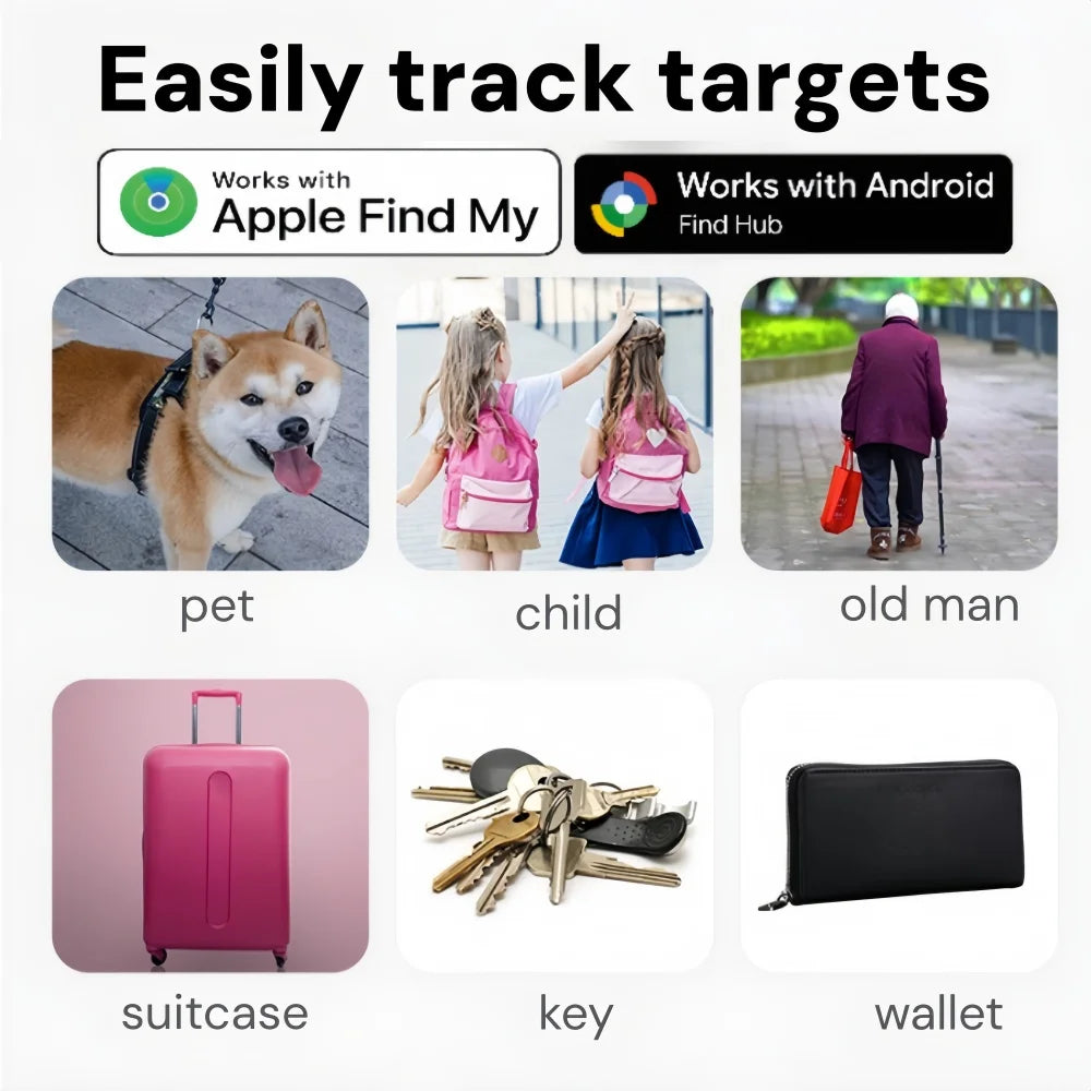 Mini Rastreador GPS Antipérdida para Mascotas, Niños, Bolsos, Llaves, Carteras, Compatible con Aplicaciones IOS/Android, Localizador