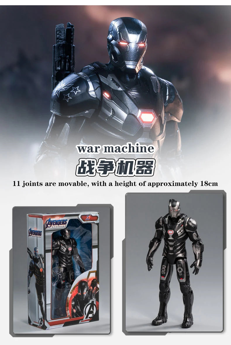 Juguete para niños de 18cm, leyenda de Marvel, vengadores, Iron Man, Spider Man, Capitán América, regalo de cumpleaños para niños, juguete, modelo de estatuilla móvil