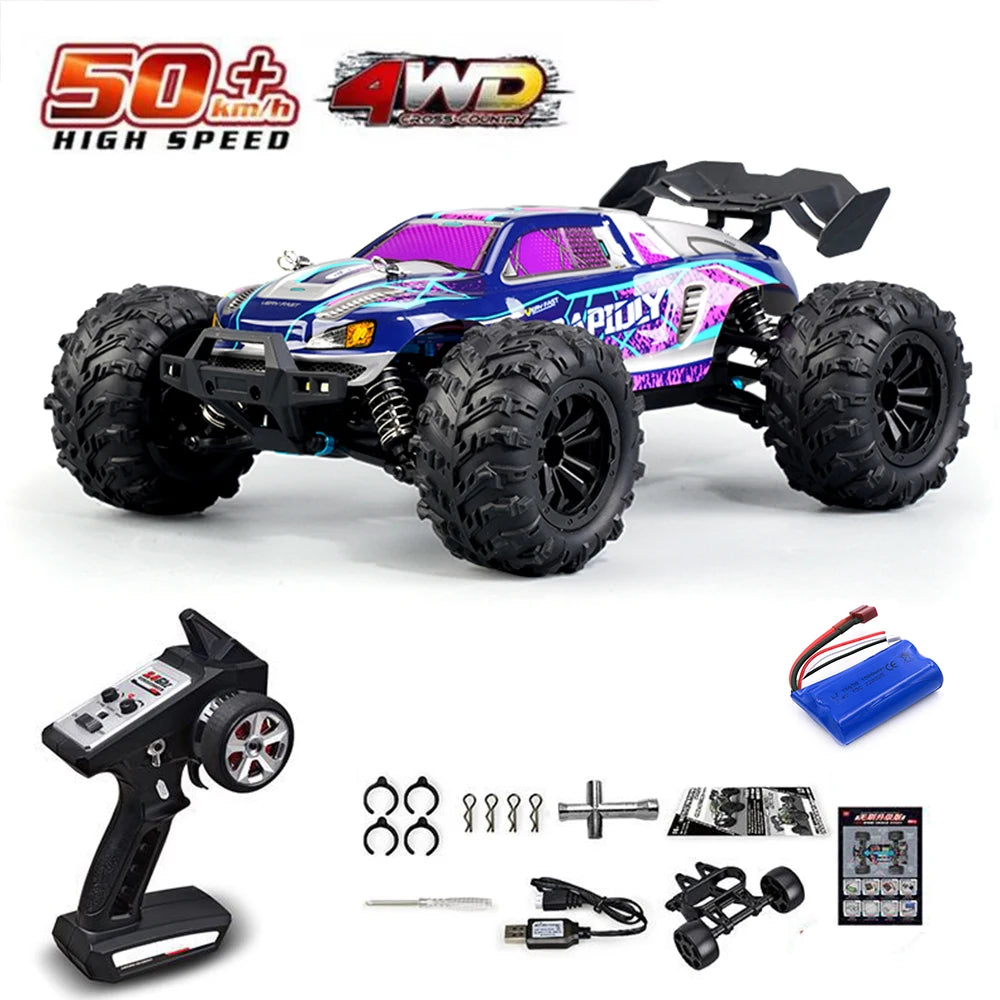 Coche teledirigido 1:16 75 KM/H o 50 KM/H 4WD con coches de Control remoto LED camión monstruo de deriva de alta velocidad para niños Vs Wltoys 144001   Juguetes
