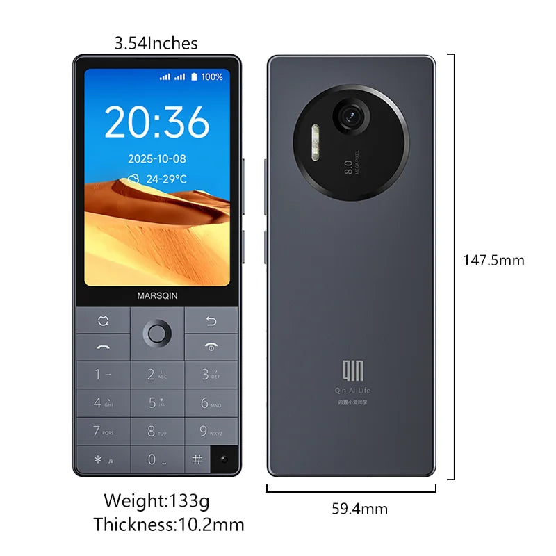 Nuevo teléfono inteligente Qin F25, Google Play, Android 14, tarjetas SIM duales, 6GB + 128GB, 2700mAh, WIFI Bluetooth, pantalla táctil de 3,54 pulgadas, MTK8786
