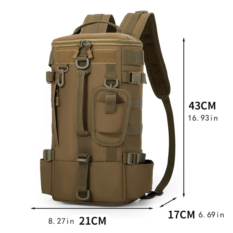 Mochila de pesca súper grande de 42L con asiento de poste |   correa de hombro acolchada |   camping, senderismo, almacenamiento de aparejos de pesca, entusiastas al aire libre