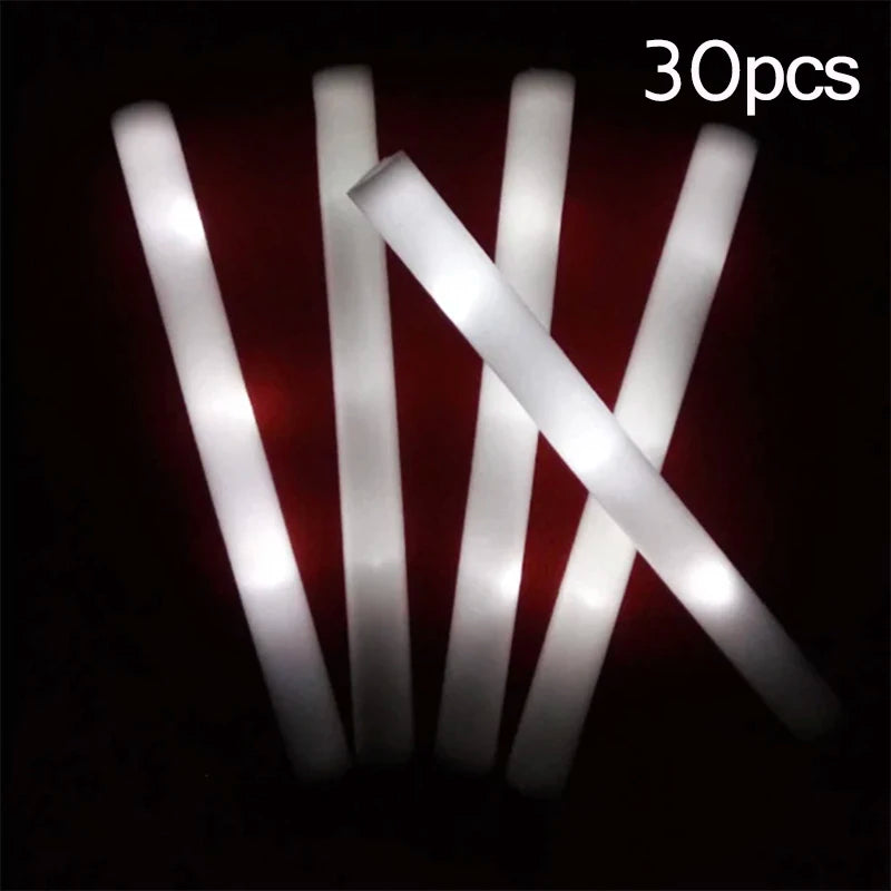 Barras luminosas LED de espuma multicolor para fiestas (pack 15 o 30)